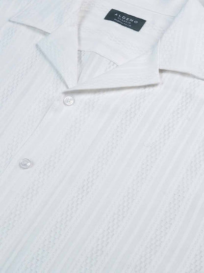 White Regular Fit Casual Cotton Shirt for men (ADELO)