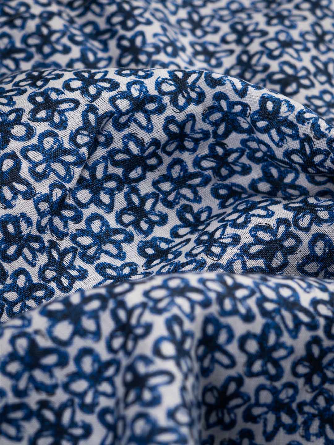 Navy Blue Regular Fit Printed Casual Shirt for Men (ALUAR)