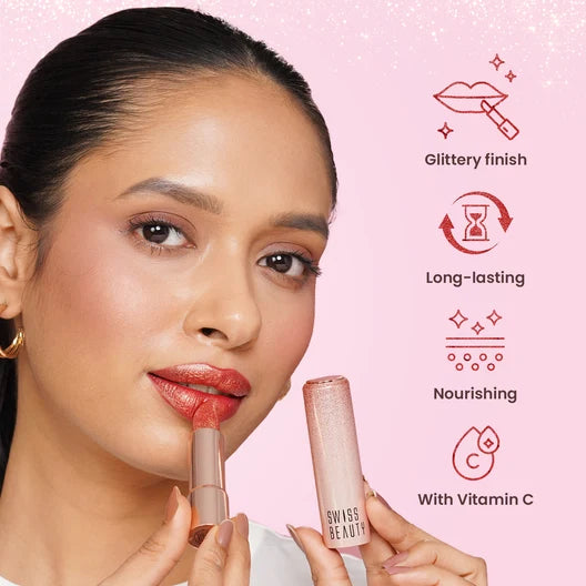 SWISS BEAUTY More Than Glitter Lipstick - 06 TWINKLE COPPER