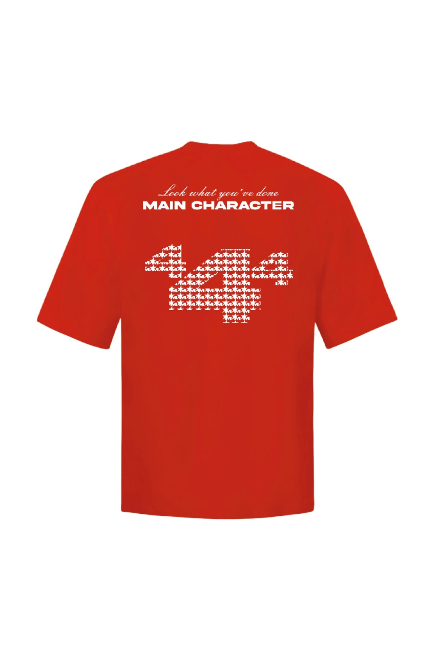 Star Boy Printed Orange Oversized T-Shirt Main Character