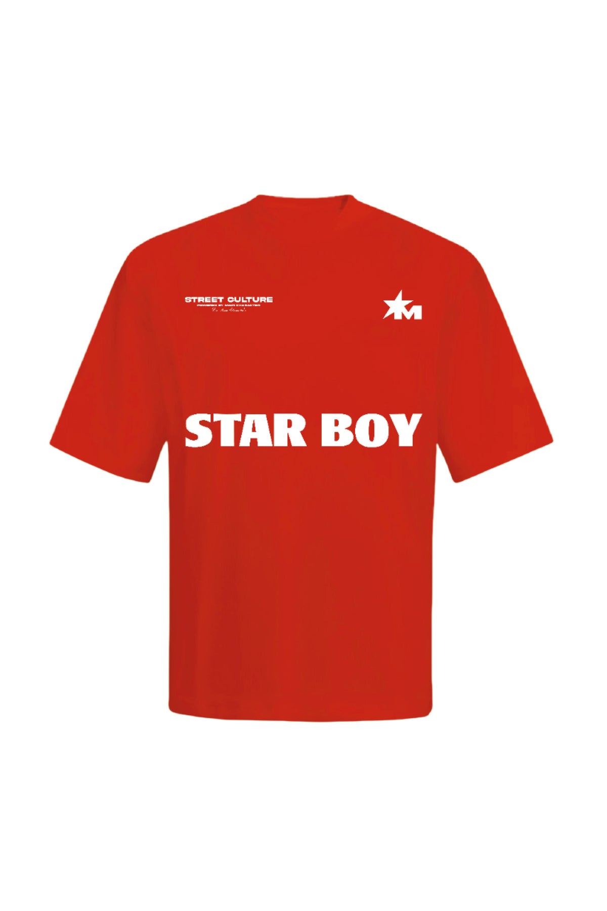 Star Boy Printed Orange Oversized T-Shirt Main Character