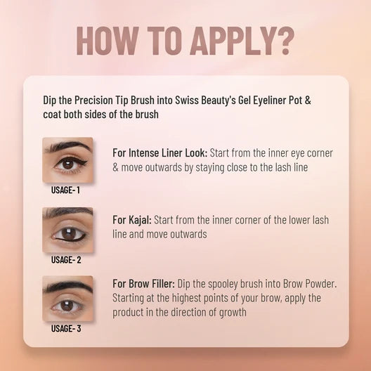 SWISS BEAUTY 2 in 1 EYEBROW & GEL EYELINER - SB 925