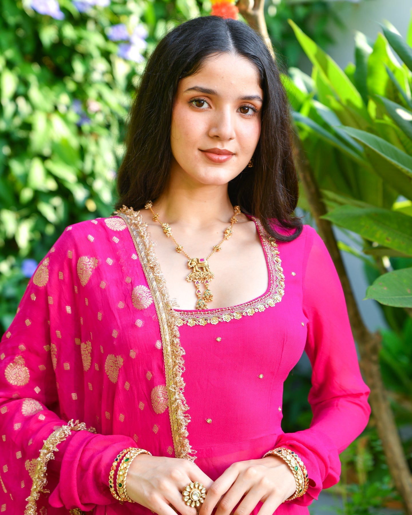 PINK EMBROIDERED GEORGETTE SUIT SET