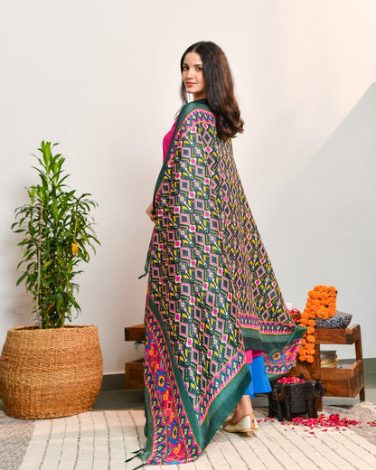 Pink Blue Color Block Suit Set
