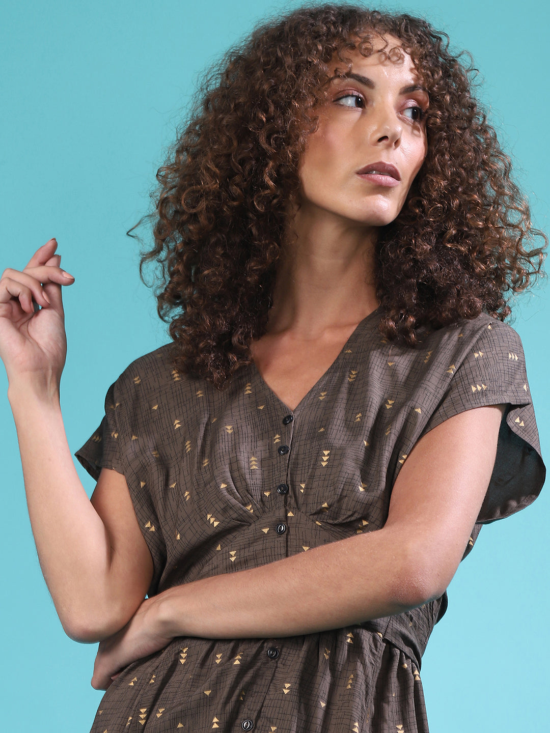 Geometric Cinched Dress