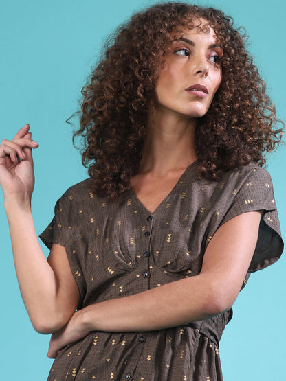 Geometric Cinched Dress