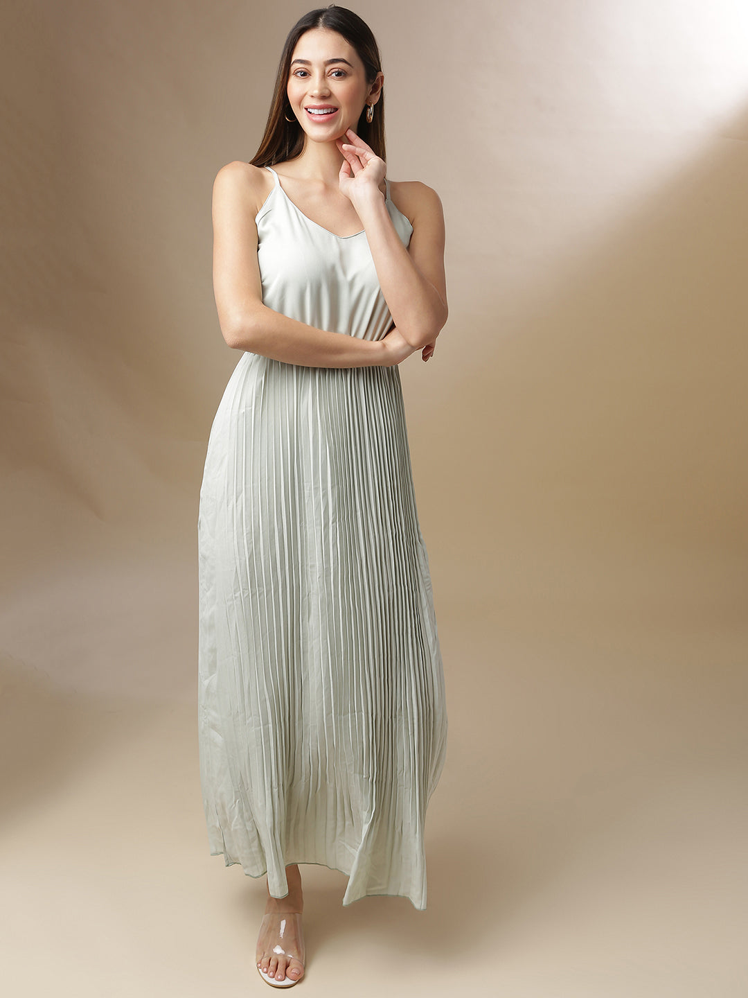 Pleated Midi Dress