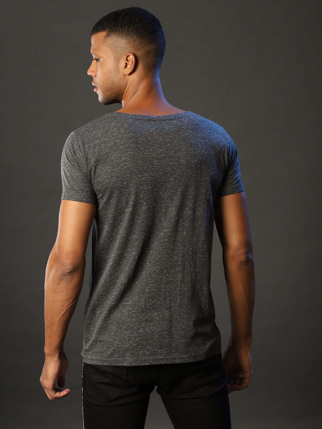 Round Neck Zip T-Shirt