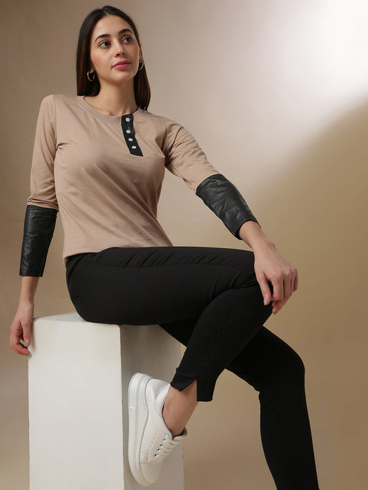 Contrast Sleeve Top