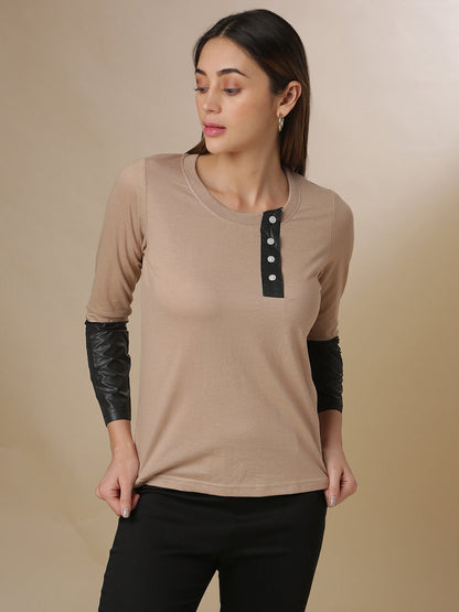 Contrast Sleeve Top
