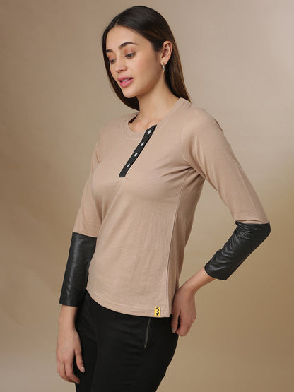 Contrast Sleeve Top