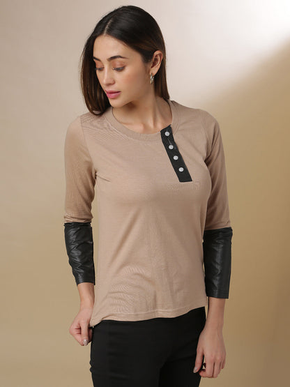 Contrast Sleeve Top