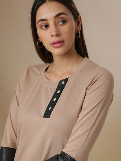 Contrast Sleeve Top