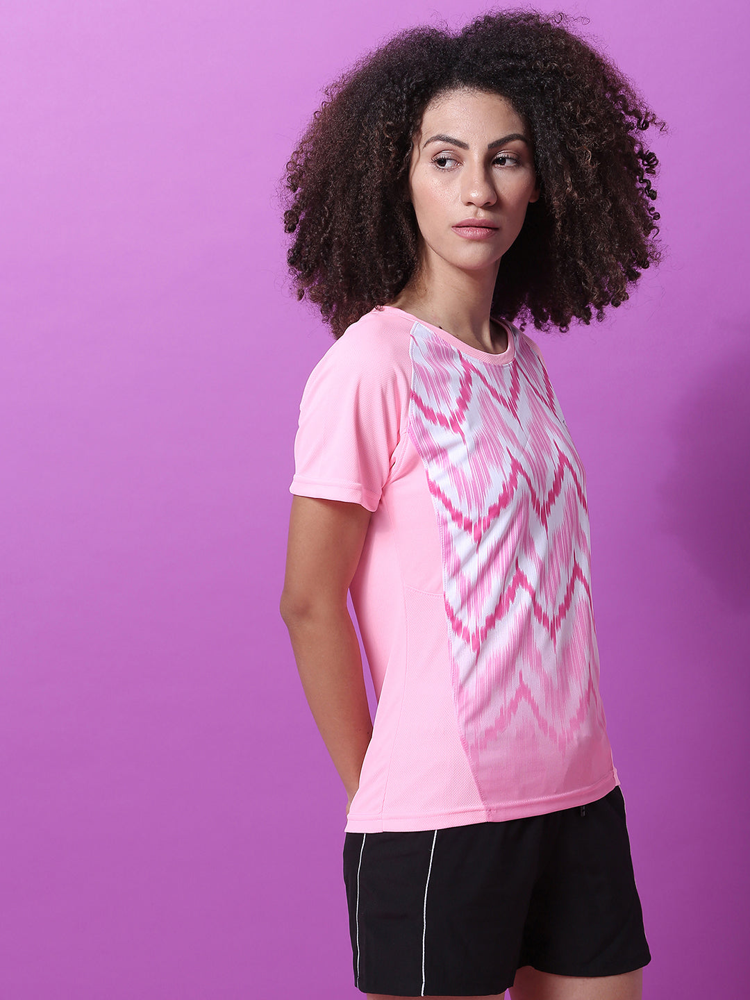 Ikkat Raglan Activewear T-Shirt