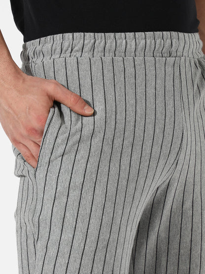 Grey Pinstriped Shorts