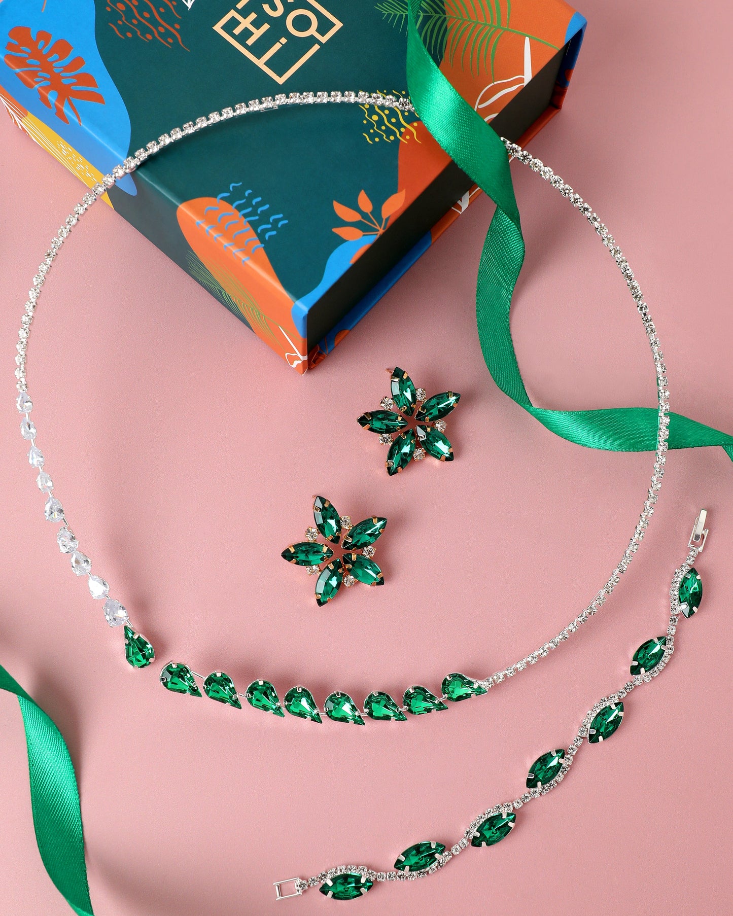 COMBO OF NECKLACE EARRINGS & BRACELET
