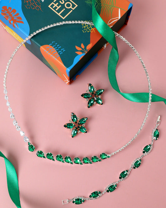 COMBO OF NECKLACE EARRINGS & BRACELET