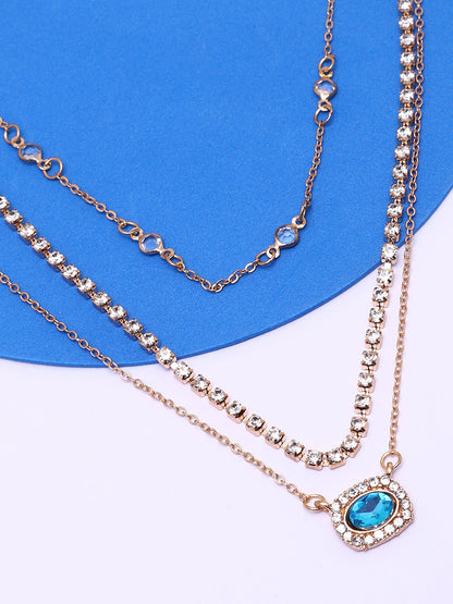 LAYERED NECKLACE WITH DESIGNER RING & MULTIPURPOSE BRACELET