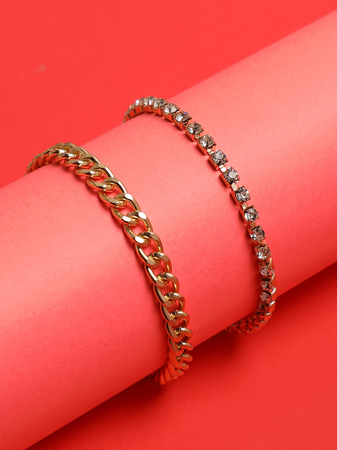 LAYERED NECKLACE WITH DESIGNER RING & MULTIPURPOSE BRACELET