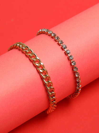 LAYERED NECKLACE WITH DESIGNER RING & MULTIPURPOSE BRACELET