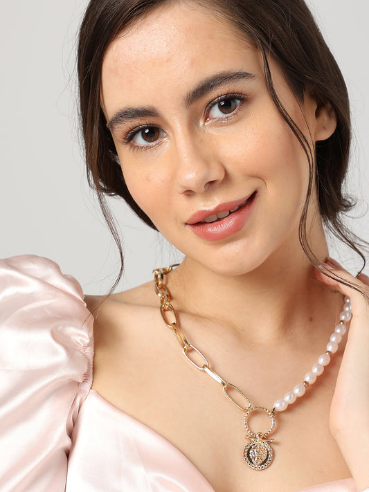 DESIGNER NECKLACE WITH STUDS & BRACELET