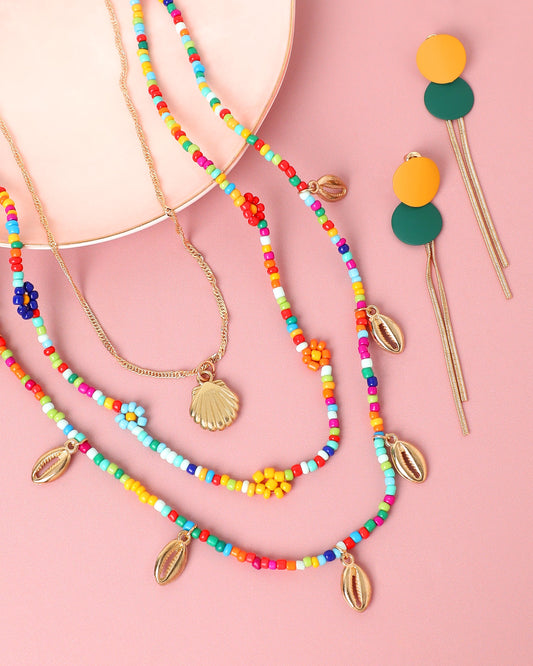 GOLD PLATED NECKLACE DESIGNER DROP EARRING COMBO