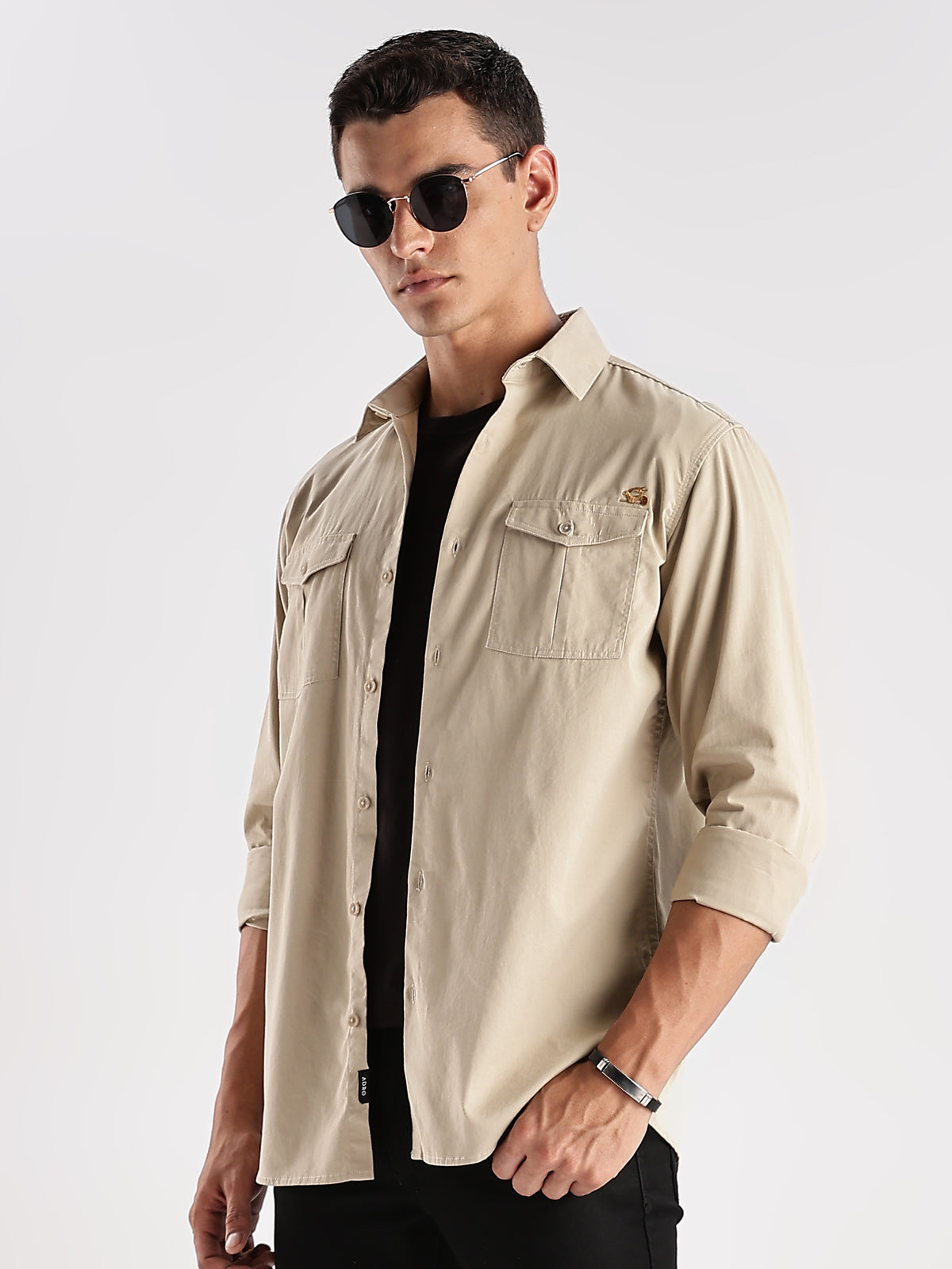 Double Pocket Mens Casual Shirt