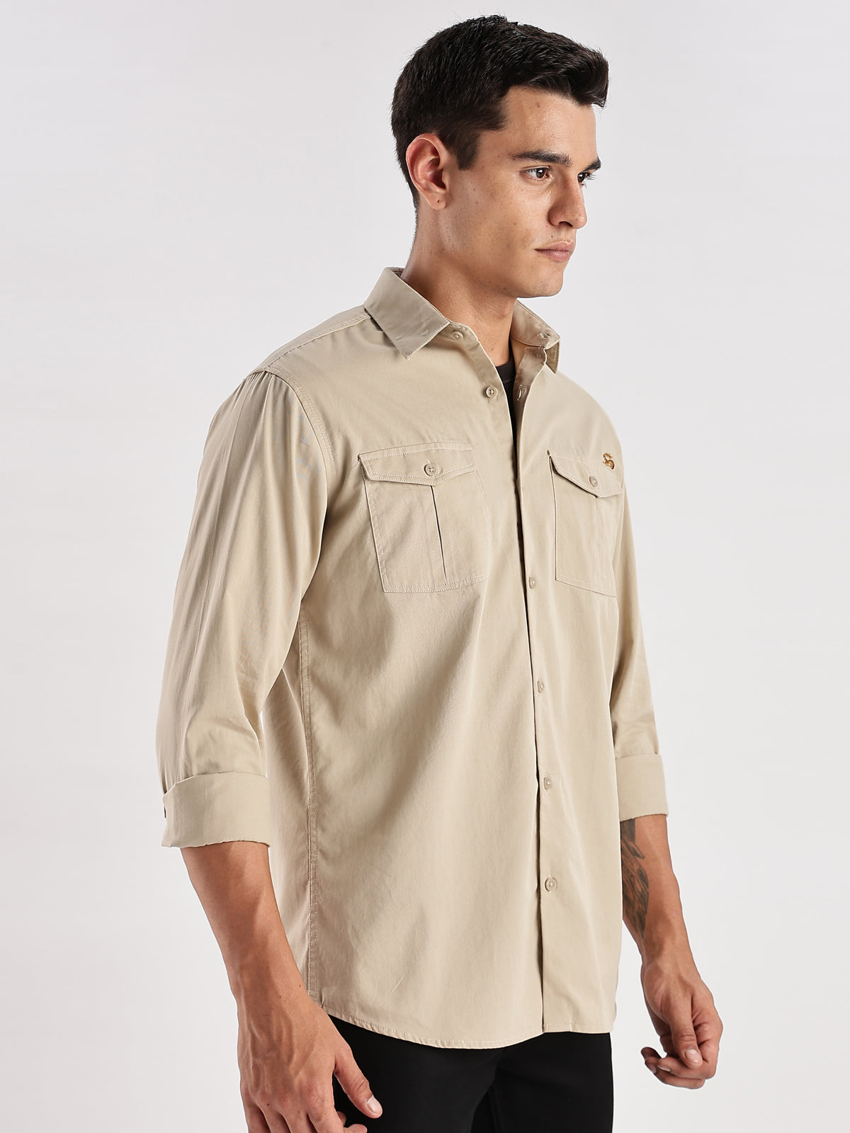 Double Pocket Mens Casual Shirt