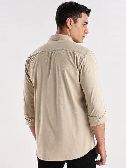 Double Pocket Mens Casual Shirt