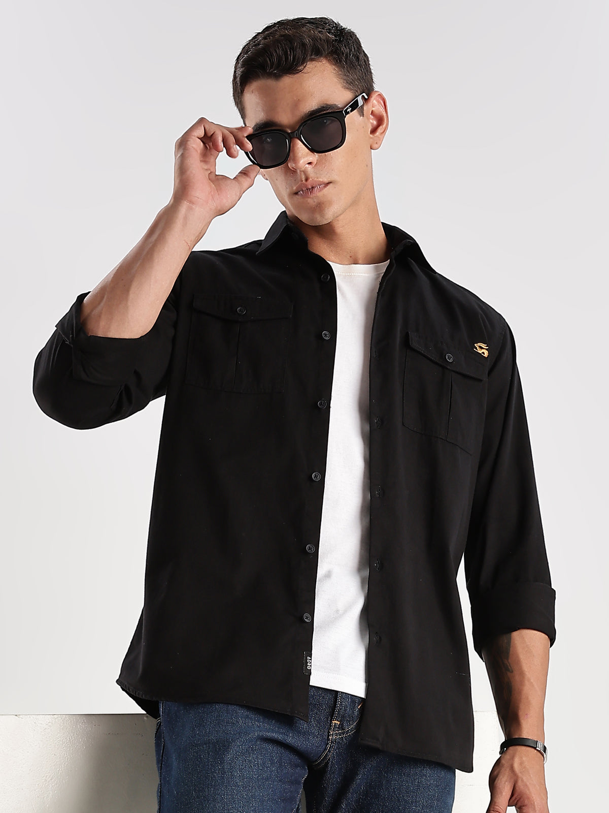 Double Pocket Mens Casual Shirt