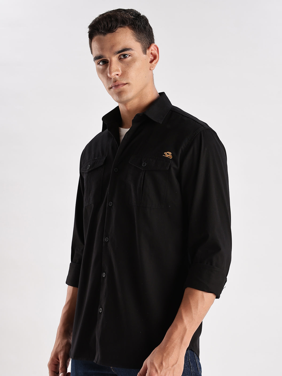 Double Pocket Mens Casual Shirt