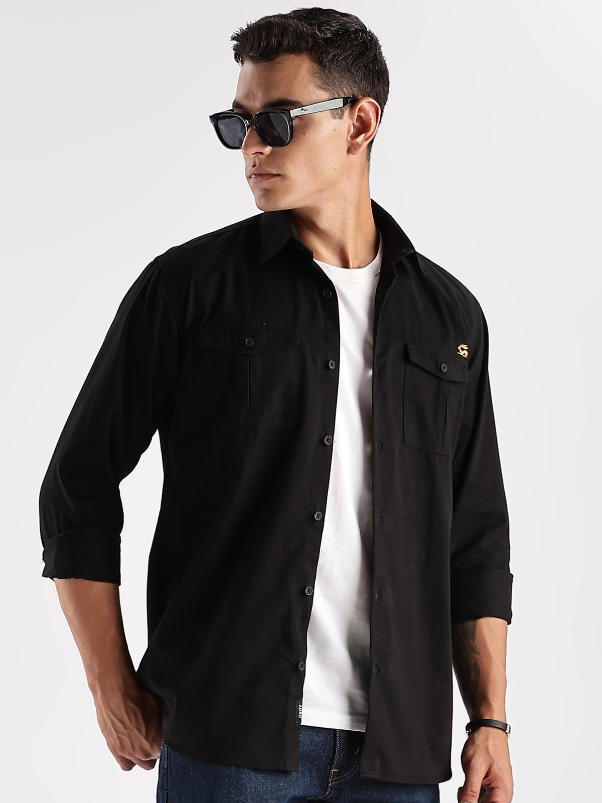 Double Pocket Mens Casual Shirt