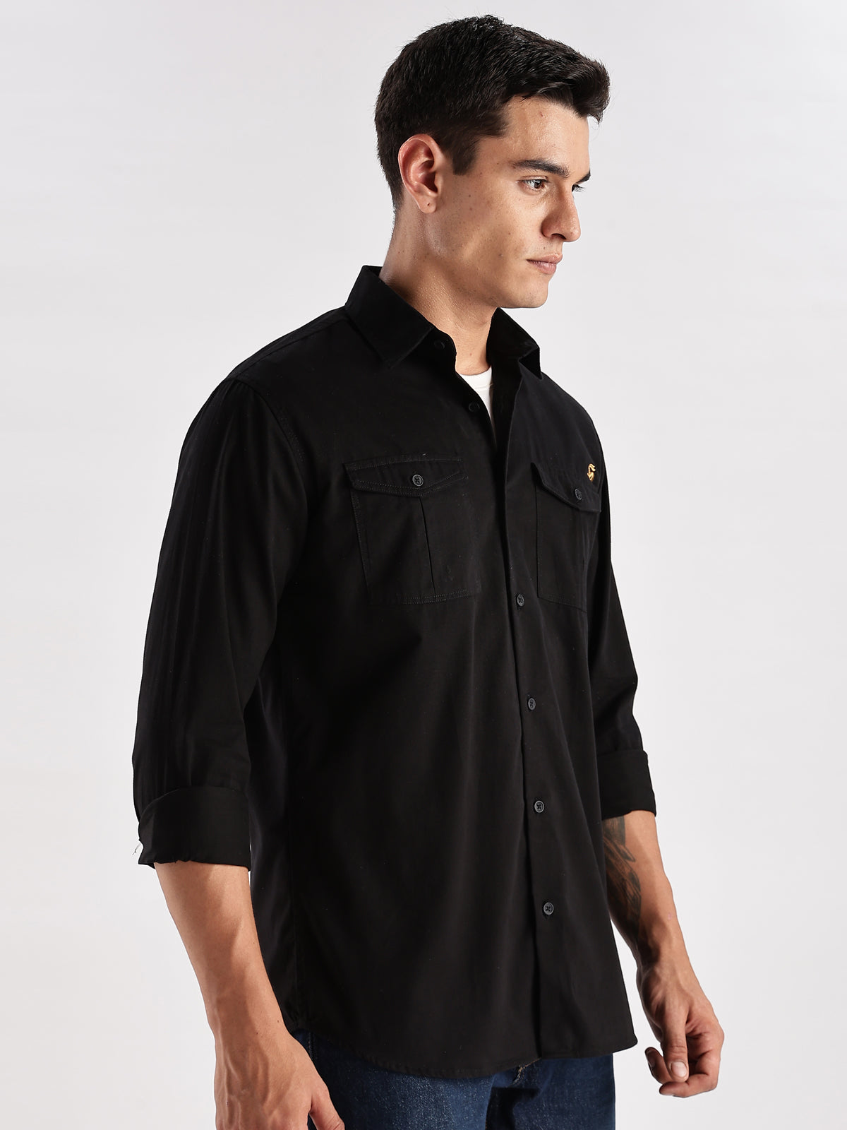 Double Pocket Mens Casual Shirt