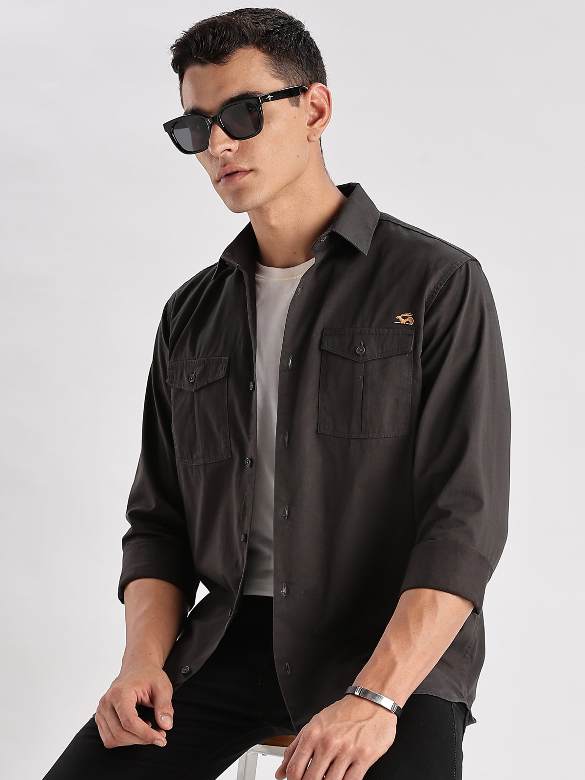 Double Pocket Mens Casual Shirt