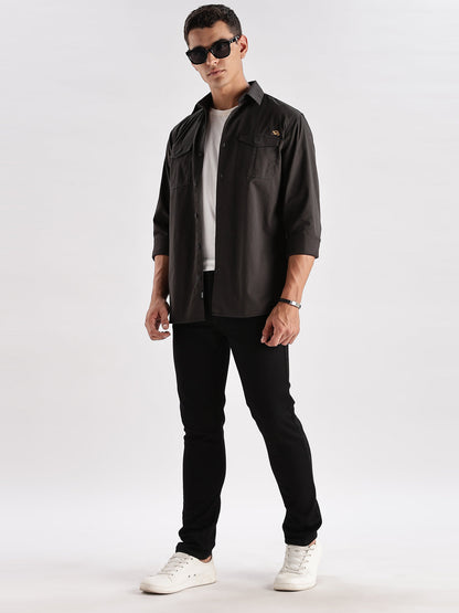 Double Pocket Mens Casual Shirt