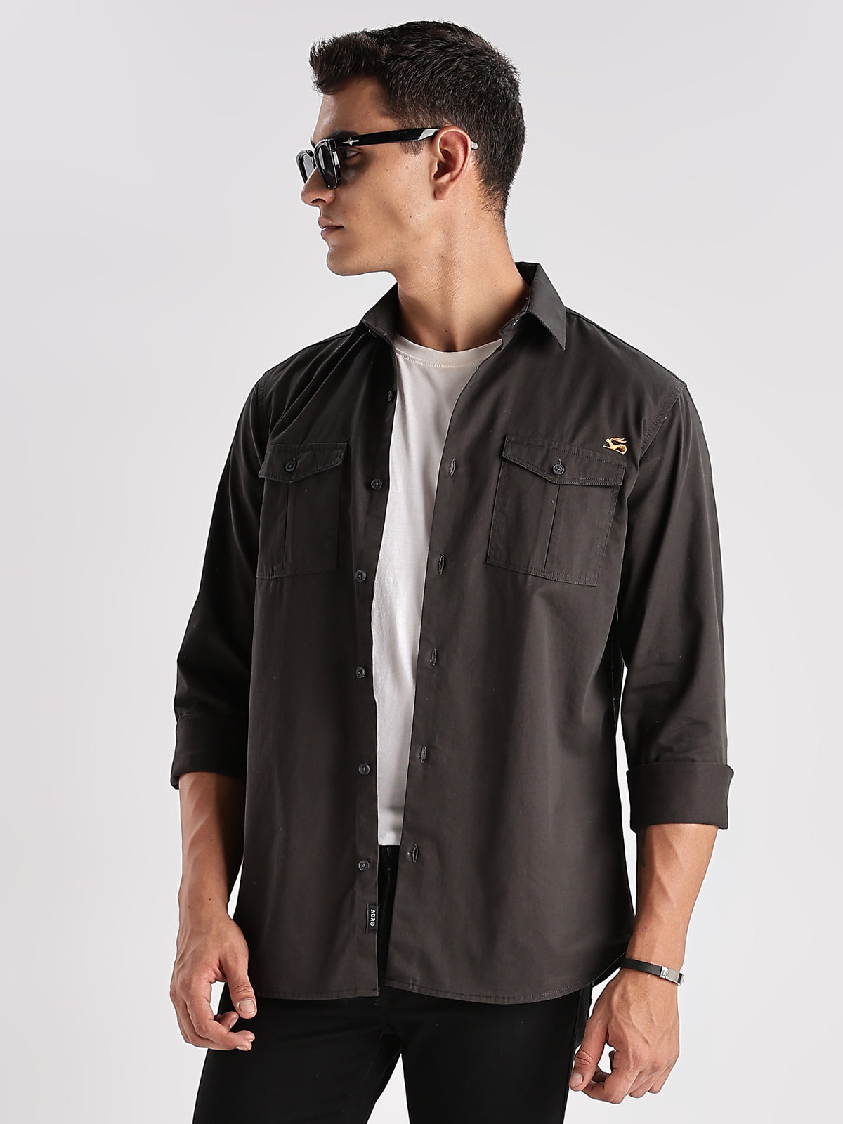 Double Pocket Mens Casual Shirt