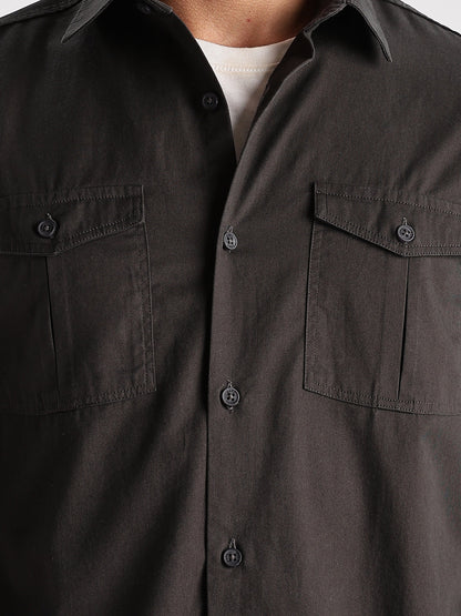 Double Pocket Mens Casual Shirt