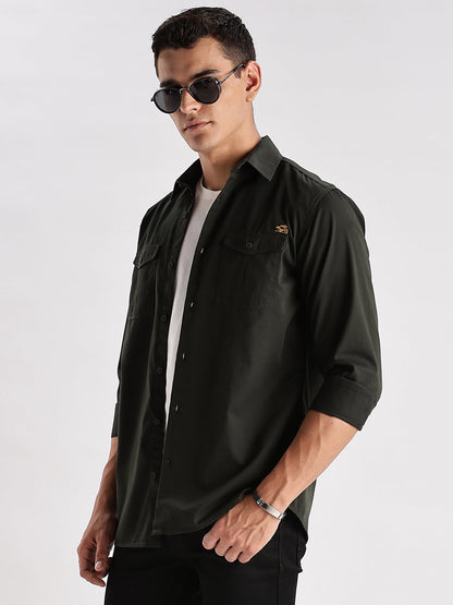 Double Pocket Mens Casual Shirt