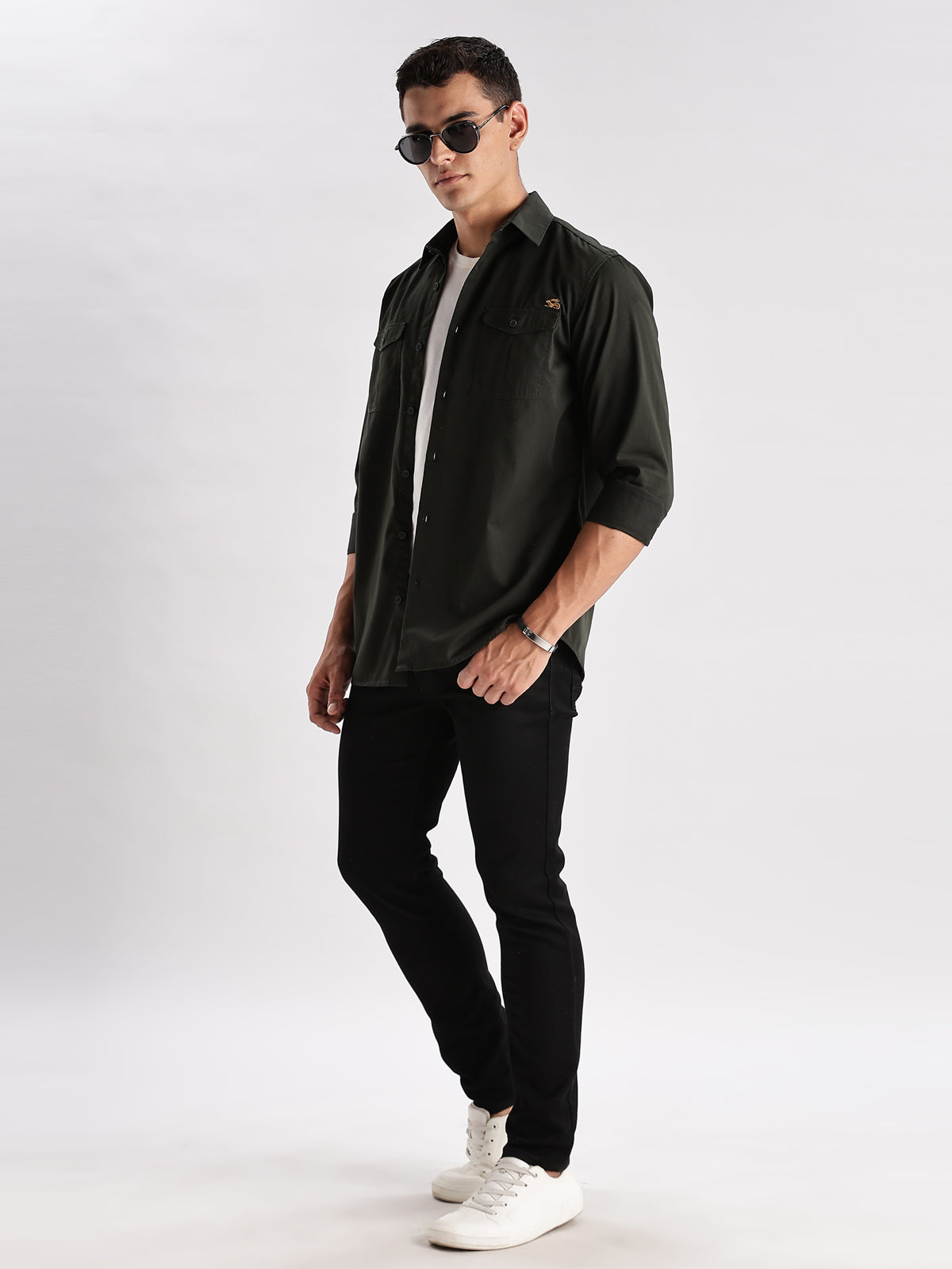 Double Pocket Mens Casual Shirt