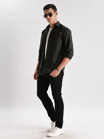 Double Pocket Mens Casual Shirt