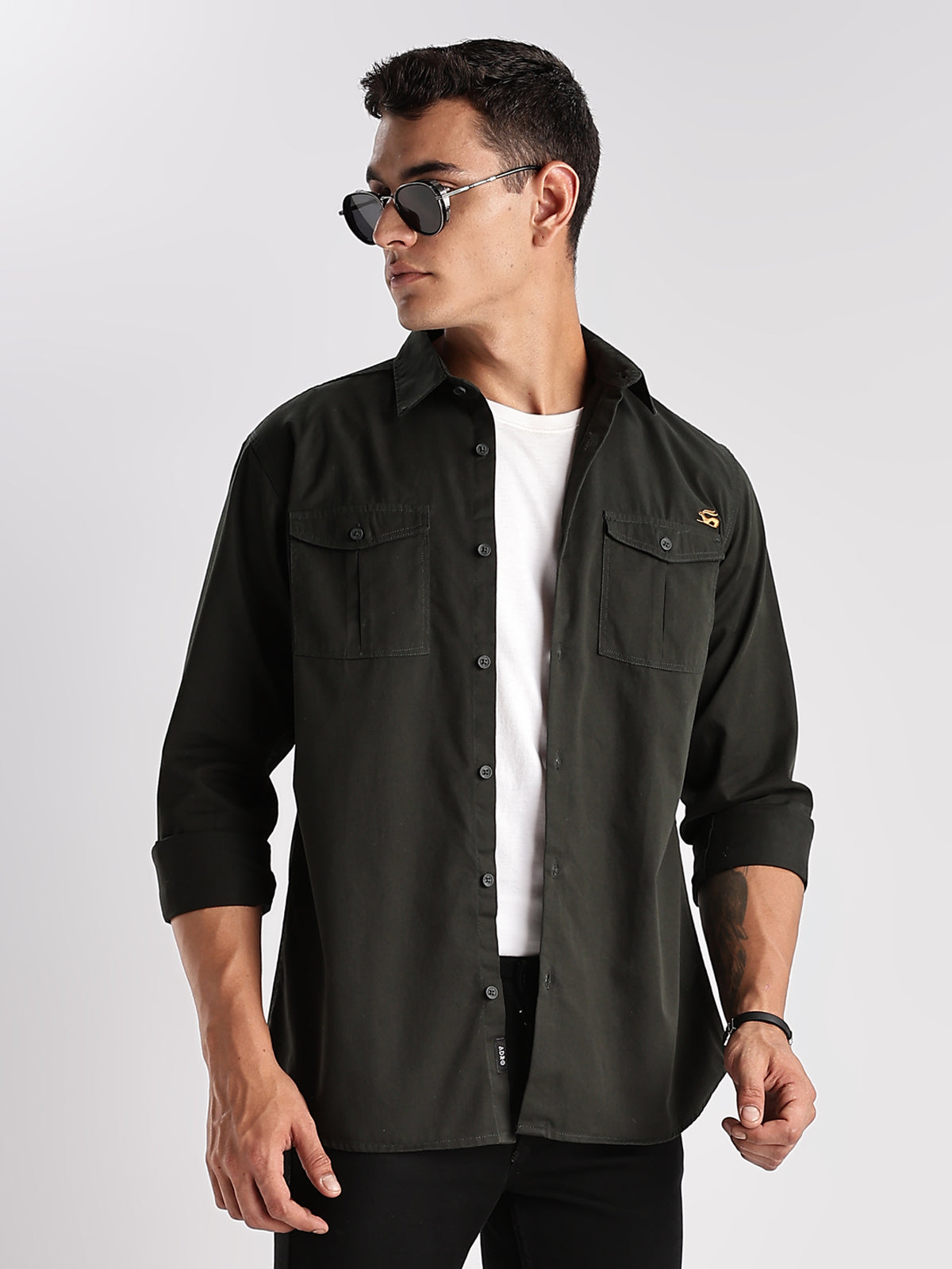 Double Pocket Mens Casual Shirt