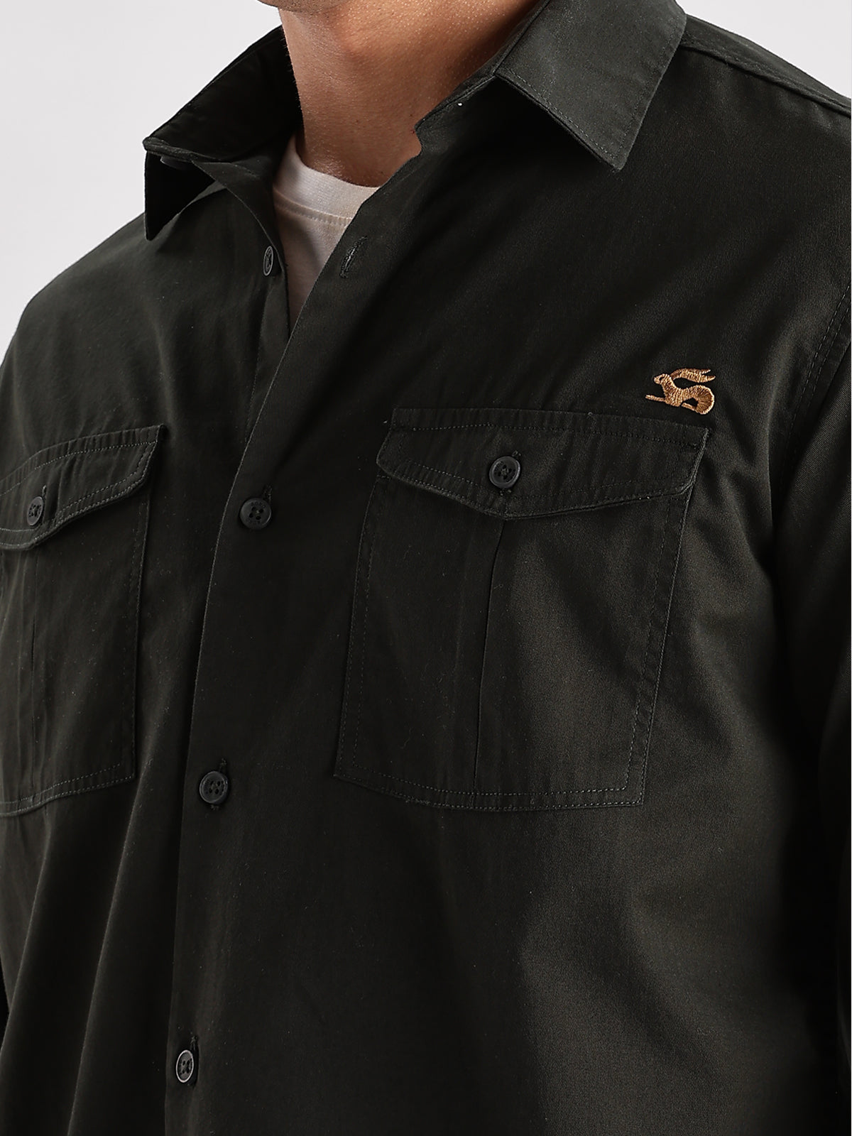 Double Pocket Mens Casual Shirt