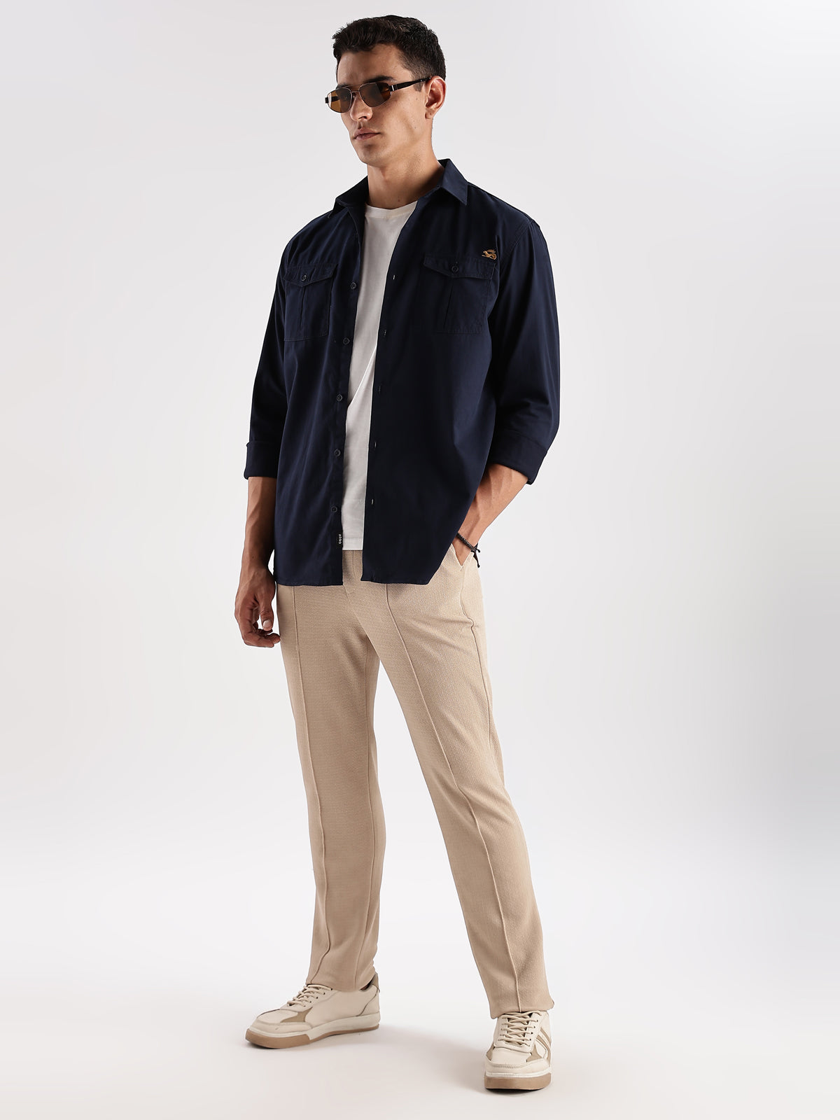 Double Pocket Mens Casual Shirt