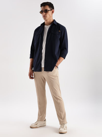 Double Pocket Mens Casual Shirt