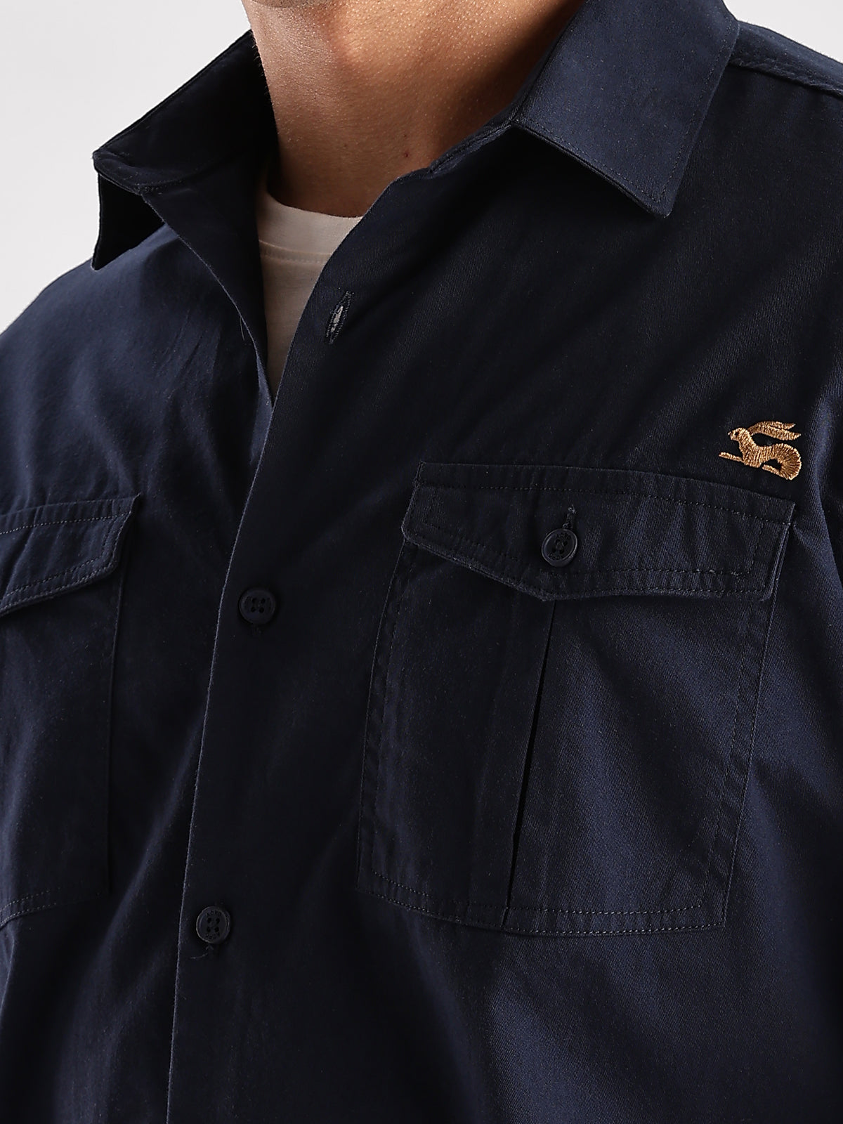 Double Pocket Mens Casual Shirt