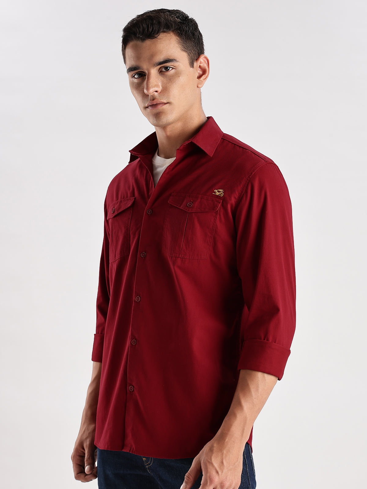 Double Pocket Mens Casual Shirt