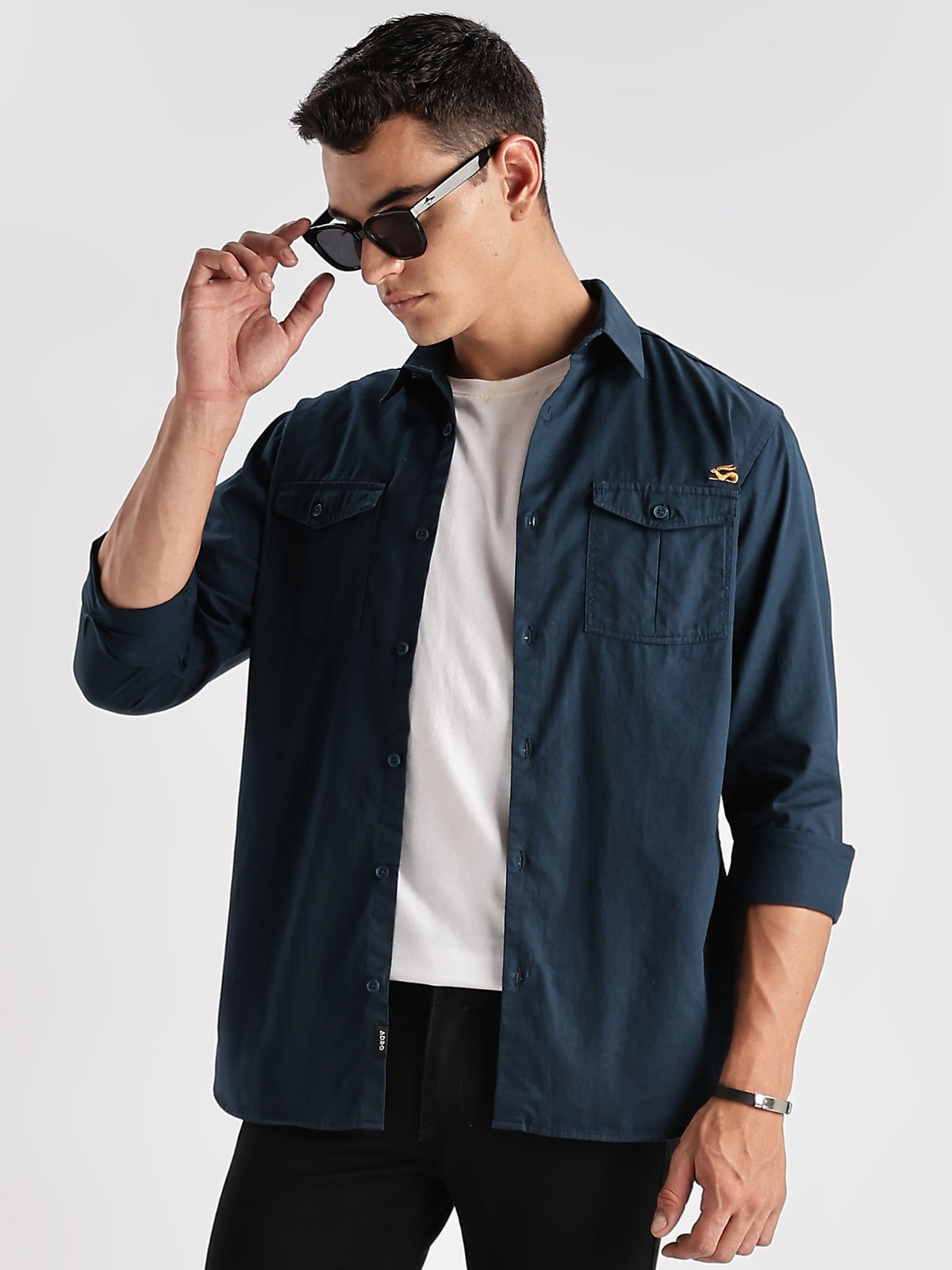 Double Pocket Mens Casual Shirt