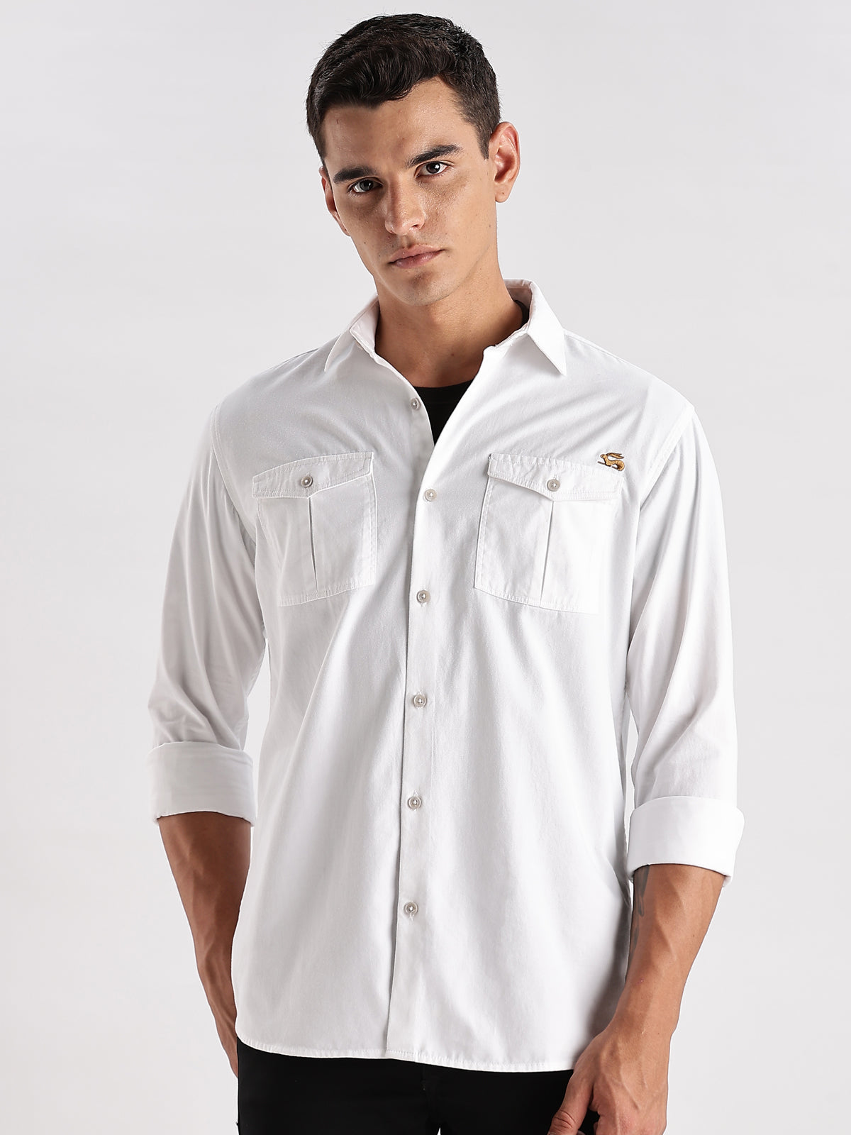 Double Pocket Mens Casual Shirt