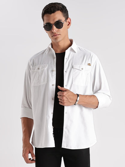 Double Pocket Mens Casual Shirt