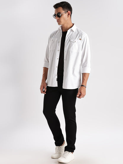 Double Pocket Mens Casual Shirt